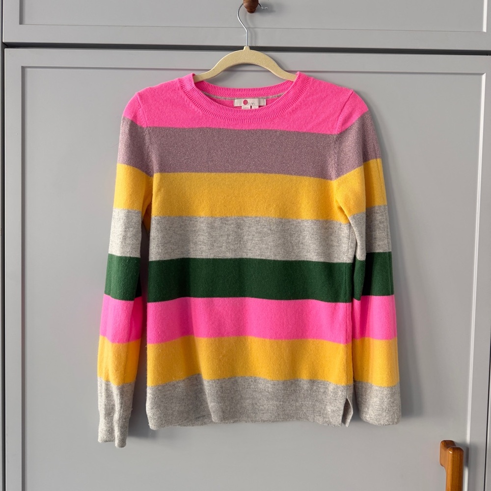 Boden Striped Cashmere Crew Neck Sweater (Small)